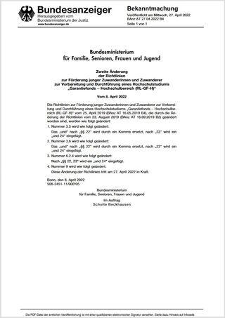 Vorschau einer Bekanntmachung im Bundesanzeiger